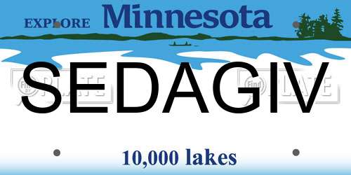 SEDAGIV Minnesota License Plate