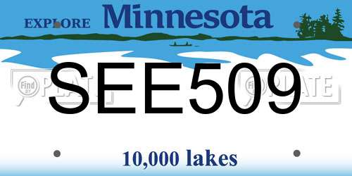 SEE509 Minnesota License Plate