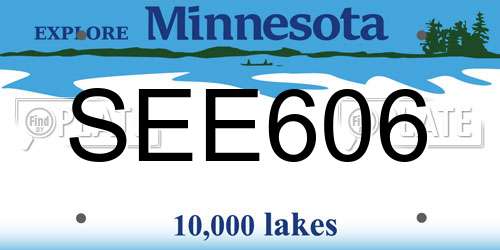 SEE606 Minnesota License Plate