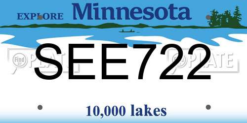 SEE722 Minnesota License Plate