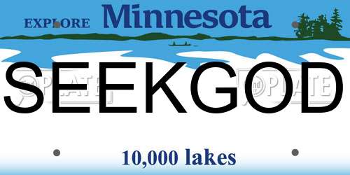 SEEKGOD Minnesota License Plate