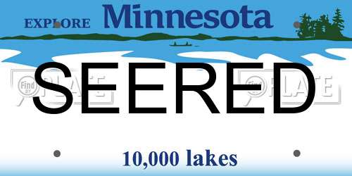 SEERED Minnesota License Plate