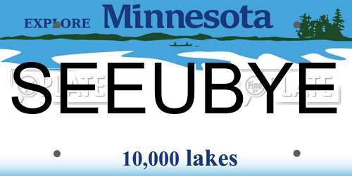 SEEUBYE Minnesota License Plate