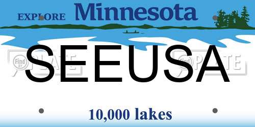 SEEUSA Minnesota License Plate