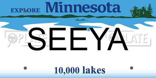 SEEYA Minnesota License Plate