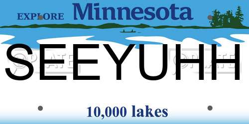 SEEYUHH Minnesota License Plate