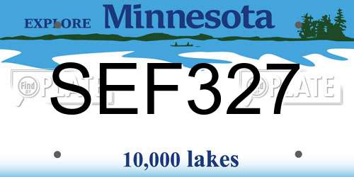 SEF327 Minnesota License Plate