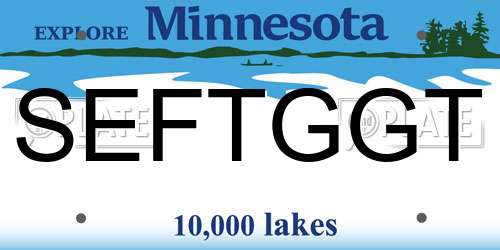 SEFTGGT Minnesota License Plate