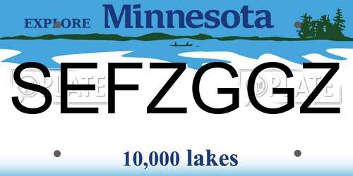 SEFZGGZ Minnesota License Plate