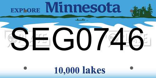 SEG0746 Minnesota License Plate