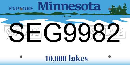 SEG9982 Minnesota License Plate