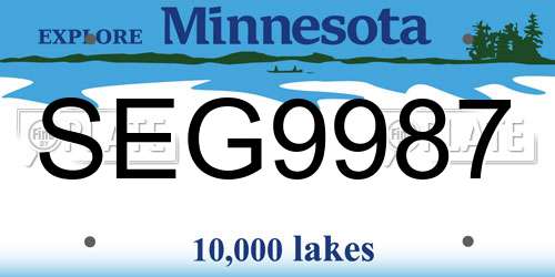 SEG9987 Minnesota License Plate
