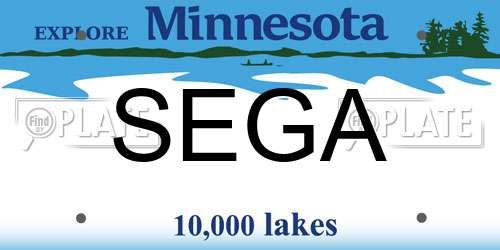SEGA Minnesota License Plate