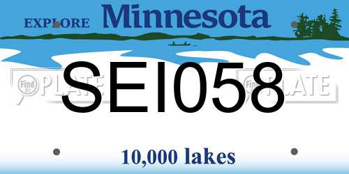 SEI058 Minnesota License Plate