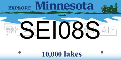 SEI08S Minnesota License Plate