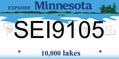 SEI9105 Minnesota License Plate