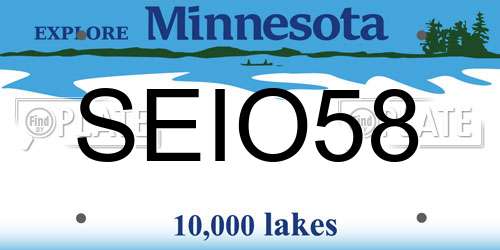 SEIO58 Minnesota License Plate