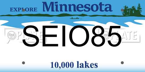 SEIO85 Minnesota License Plate