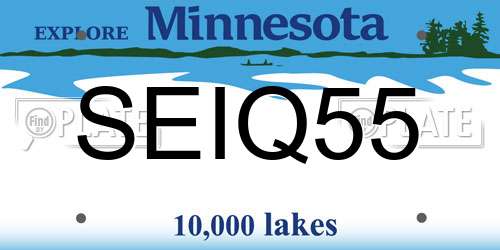 SEIQ55 Minnesota License Plate