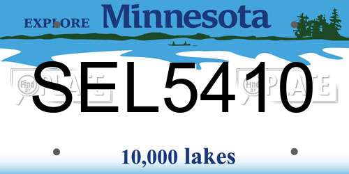 SEL5410 Minnesota License Plate