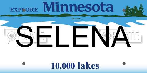 SELENA Minnesota License Plate