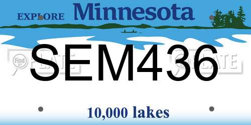 SEM436 Minnesota License Plate