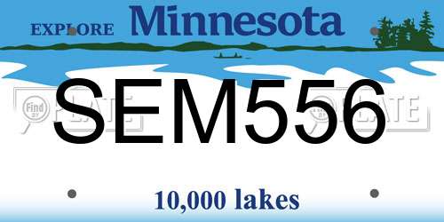 SEM556 Minnesota License Plate