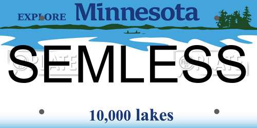 SEMLESS Minnesota License Plate
