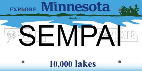 SEMPAI Minnesota License Plate