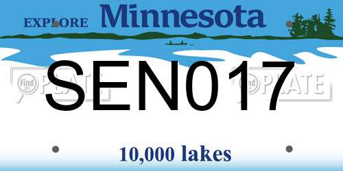 SEN017 Minnesota License Plate