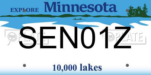 SEN01Z Minnesota License Plate