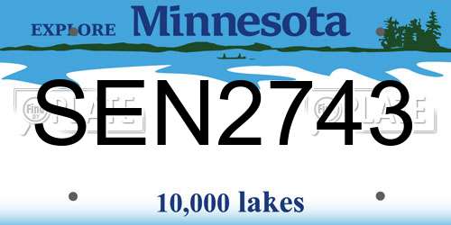 SEN2743 Minnesota License Plate