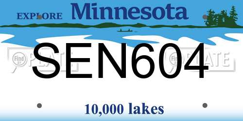 SEN604 Minnesota License Plate