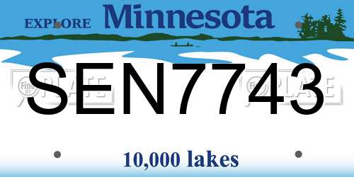 SEN7743 Minnesota License Plate