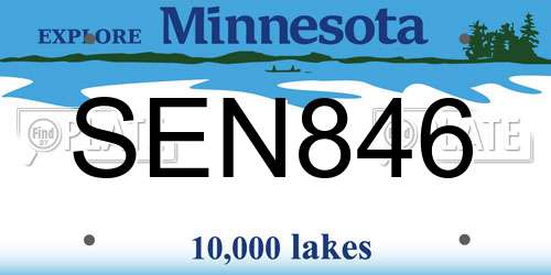 SEN846 Minnesota License Plate
