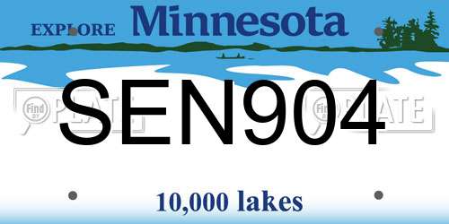 SEN904 Minnesota License Plate