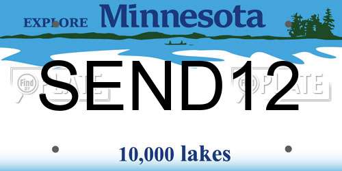 SEND12 Minnesota License Plate