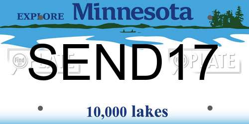 SEND17 Minnesota License Plate