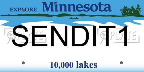 SENDIT1 Minnesota License Plate