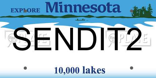 SENDIT2 Minnesota License Plate