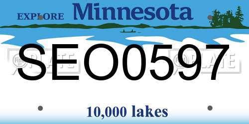 SEO0597 Minnesota License Plate