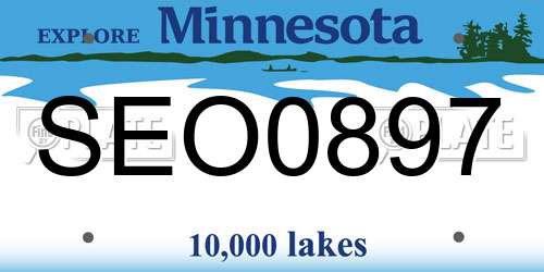 SEO0897 Minnesota License Plate