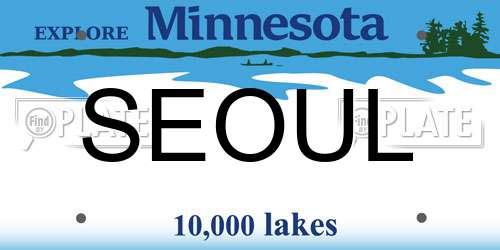SEOUL Minnesota License Plate
