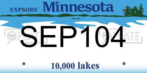 SEP104 Minnesota License Plate