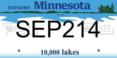 SEP214 Minnesota License Plate