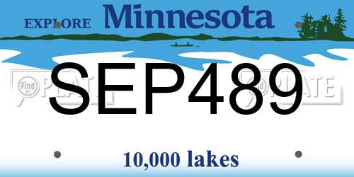 SEP489 Minnesota License Plate