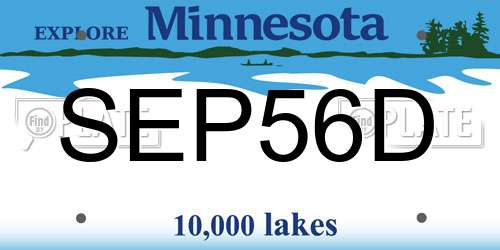 SEP56D Minnesota License Plate