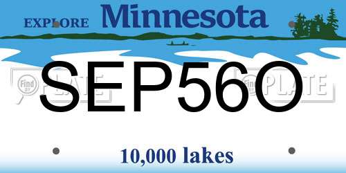SEP56O Minnesota License Plate