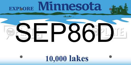 SEP86D Minnesota License Plate