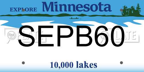 SEPB60 Minnesota License Plate